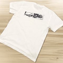 ヘルマンリクガメVSヒョウモンガメ バックプリント 白 Lサイズ半袖Tシャツ L