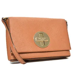 ケイトスペード バッグ katespade ケイトスペード レザー ターンロック 斜め掛け ショルダーバッグ ブラウン【訳あり】2256