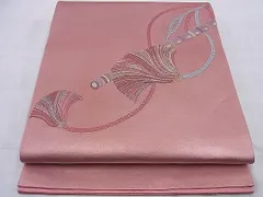 平和屋着物■太鼓柄袋帯　総刺繍　横笛結び紐文　金糸　逸品　n-cw0568