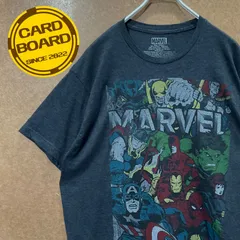 US古着 マーベルMARVEL キャラクタープリント アメコミ半袖tシャツ灰色L