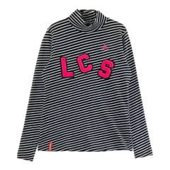 サイズ：M LECOQ GOLF ルコックゴルフ  ハイネック 長袖Tシャツ ワッペン ボーダー柄 ブラック系 [240101185278]# ゴルフウェア レディース ストスト