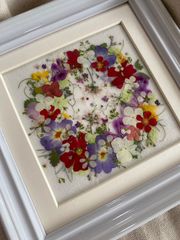 押し花アート　色が何年も無くなりません　押し花アート　インテリア雑貨　押し花雑貨　アート　花　ドライフラワー　プレゼント　トレフルブラン押し花