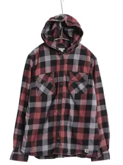 【お得なクーポン配布中!】 US企画 カーハート ブロック チェック フード付き 長袖 フランネル シャツ レディース M ワーク ネルシャツ ライトウェイト パーカー 廃盤