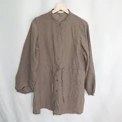 ◇ ⊇ apres jour アプレジュール バンドカラー 長袖 チュニック ワンピース サイズLL ブラウン レディース E  【1410100007394】