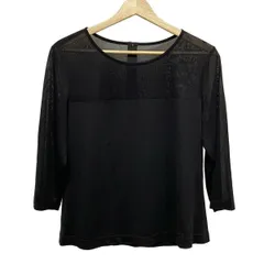 美品✨光沢感 レオナール カットソー トップス トリム 花 ブラック 黒 L 美品✨光沢感 レオナール カットソー トップス トリム 花