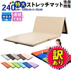 【訳あり品】 KaRaDaStyle プレイマット 体操 マット 折りたたみ ストレッチマット ベビーマット エクササイズ トレーニング 鉄棒 跳び箱 リングフィット 運動 子供 ヨガマット スポーツマット 防音 家庭用 大型 240×120×5cm ベージュ