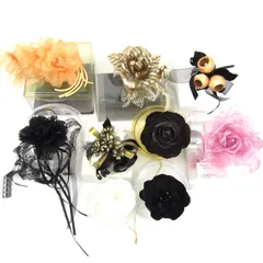 コサージュ 9点セット フラワーモチーフなど アクセサリー まとめて 大量 レディース 【中古】