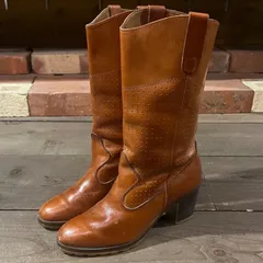 本革レザー ローパーブーツ ブラウン 25cm相当 茶色 レディース アメリカ古着