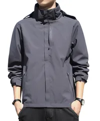 [motayu18] 薄手 防水 防風 ウインドブレーカー メンズ ジャケット バイク ウェア マウンテンパーカー ジャンパー ナイロンジャケット マウンテンライトジャケット (L, グレー) [グレー] [L Regular]