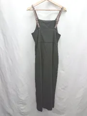 ◇ ⊂ CLOCHE スリット加工 革肩紐 ロング丈 ワンピース サイズ2 ブラック ブラウン レディース E  【1501160015143】