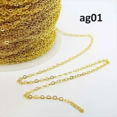 あずきチェーン ゴールド【ag01】1m切り売り カット売り 金 アズキ 小豆 小判 鎖 くさり ブレスレット ネックレス ピアス イヤリング ハンドメイドアクセサリーパーツ