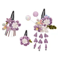 【特価商品】鈴付き 三歳 結婚式 卒業式 袴 七歳 髪飾り 髪飾り 着物 女の子 飾り 髪 つまみ細工 和装 ガールズ 浴衣 振袖 3点セット 5カラー 成人式 七五三 [OTAKUMARKET]