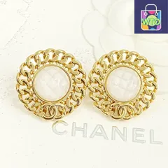 【WTO通販】CHANEL シャネル 24 年 丸形ヴィンテージ メタル イヤリング?-WTO輸入-FMS46