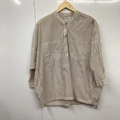 niko and... ニコアンド シャツ、ブラウス 七分袖 長袖シャツ ストライプシャツ ノーカラーシャツ