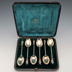 1900年前期 英国製 スターリングシルバー ティースプーン 6本 ケース