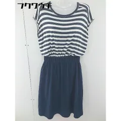 ◇ CIAOPANIC TYPY ウエストゴム ボーダー ノースリーブ 膝下丈 ワンピース サイズF ネイビー系 レディース 【中古】 【1106080000493】