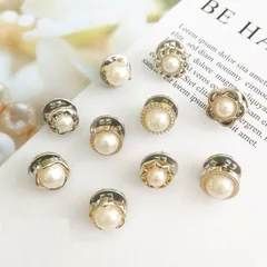 【10個セット】 ミニブローチ ピンブローチ パール ピンバッジ タックピン