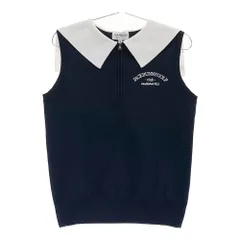 サイズ：1 JACK BUNNY ジャックバニー 2024年モデル ハーフジップ ノースリーブ リブポロシャツ  ネイビー系 [240101534530] ゴルフウェア レディース ストスト