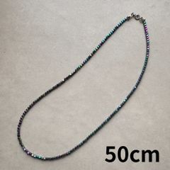 【新商品】50cm ヘマタイトネックレス レインボーヘマタイト使用 ヘキサゴンビーズ 六角形 赤鉄鉱 パワーストーン 虹色 天然石 自信向上 ジュエリー おしゃれ スピリチュアル トレンド シンプル キラキラ メンズ レディース 50センチ
