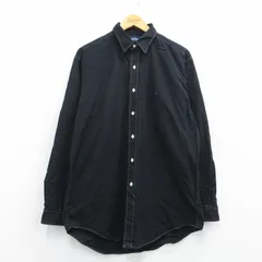XL/古着 ラルフローレン ポロゴルフ 長袖 ブランド シャツ メンズ 90s ワンポイントロゴ LOFTING コットン 黒 ブラック 25may10 中古 トッ