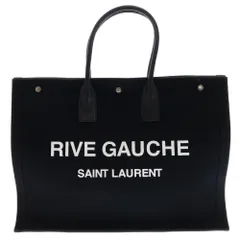 SAINT LAURENT PARIS (サンローランパリ) リヴゴーシュロゴプリント キャンバストートバッグ ハンドバッグ ブラック 509415