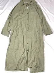 【212118】ZARA ザラ  コットン 長袖　ボタンシャツワンピース USA：XS タグ付き ロング丈  ・ エイジンググレー