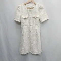 ◇ ◎ ⊂ Φ DAZY デイジー 韓国系 半袖 ミニ丈 ワンピース サイズM ホワイト系 レディース E  【1504210013045】