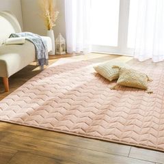 新品 ベルーナ(BELLUNA) ラグ 3畳 2畳 1.5畳 はっ水 麻風 キルト はっ水加工 滑り止め付き 洗える 軽量 ふっくら さらさら オールシーズン （555826-201）