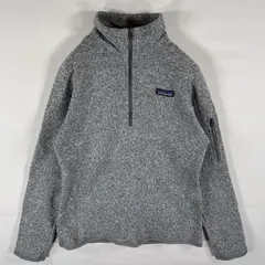 古着 パタゴニア patagonia ベターセーター ハーフジップニットトレーナー フリース ワンポイントロゴ M  ライトグレー レディース