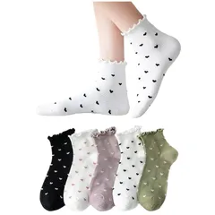 浅履き靴下 脱げない靴下 可愛いソックス くるぶしソックス 女性 無地 ソックス ショートソックス レディース カジュアル通気性 靴下 大人 [LUYLOM] 10/9/7/5足セット