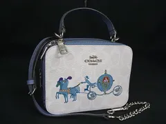 ■極美品■ COACH コーチ C1426 レザー ２WAY クロスボディ ショルダー ハンドバッグ 斜め掛け アイボリー系×ライトブルー系 FF4727