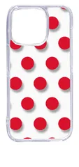 【新品未使用】iPhone15 Pro アイフォン15プロ クリア ハードケース ドット柄 水玉 (レッド) スマホケース カバー cl-ip15pro-dotsmall-05