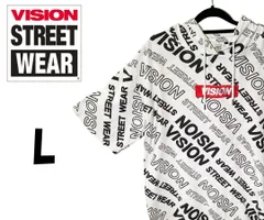 ヴィジョンストリートウェア　半袖 パーカー　ホワイト / ロゴ　L　K00059