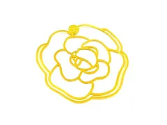 ■美品■ CHANEL シャネル カメリア フラワー バラ ブックマーク ブックマーカー 栞 しおり レディース ゴールド系 DK2852