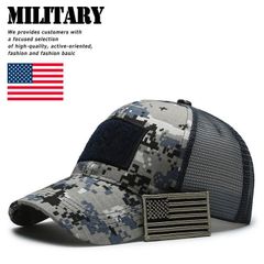 USA Military メッシュキャップ 帽子 野球帽 アウトドア メンズ レディース サバゲー キャンプ 野球 プレゼント ギフト 7987173 (ネイビーデジカモ)