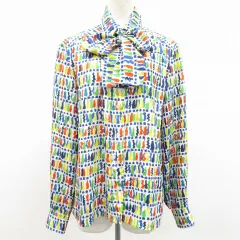 セリーヌ CELINE フランス製 ヴィンテージ シャツ ブラウス ボウタイ 総柄 885176iのサムネイル