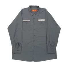 RED KAP レッドキャップ 長袖 ワークシャツ 企業ロゴ グレー系 2XL 00s B202507