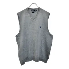 Polo by Ralph Lauren ポロ ラルフローレン コットンニット ベスト ライトグレー(メンズ L)中古 古着 V1492