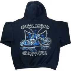 ジップアップパーカー　紺　WEST COAST CHOPPERS 刺繍ロゴ west coast choppers ジップパーカー ジップアップパーカー 紺 WEST