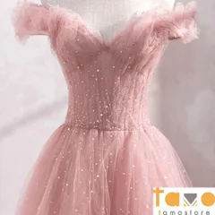 2024年　オフショルイブニングドレス クシャッとしたデザインが可愛い レディー