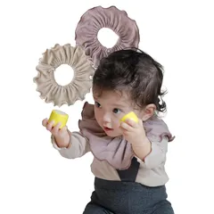 [SOWAN] つけ襟 パイル生地 スタイセット 360度 よだれかけ 男の子 女の子 赤ちゃん 新生児 ベビー 日本製 無地 タオル 綿100 出産祝い (ダスティピンク×ミルクベージュ) 0