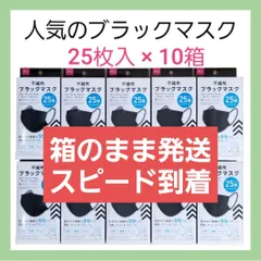 ☆ダイソー☆人気のブラックマスク☆25枚 × 10箱☆箱のまま発送☆即日発送☆匿名配送のサムネイル