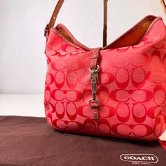 レアカラー✨Bランク　COACH　ソフトクリップホーボー　ホーボー　ワンショルダーバッグ　ハンドバッグ　bag　シグネチャー　6845　「140EL」
