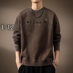 [L 12 ]メンズ ファッション 服  オシャレ シンプル 大人 かっこいい 大きいサイズ ストリート 紳士服  ハイエンド スノーフレーク レトロ ウォッシュ アメリカン ラウンドネック スウェット シャツ 秋 ゆったり 長袖 トップス