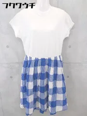 ◇ bulle de savon ビュル デ サボン ギンガムチェック 半袖 ロング ワンピース サイズF ホワイト マルチ レディース 【中古】 【1102090026256】