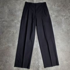 LOEWE ロエベ ウール タックワイドスラックス Q825331X01 ブラック 黒 2タック 美品 メンズ ボトムス 46