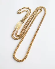 unique chunky gourmette chain vintage neckalce 80s 90s ユニーク チャンキー 喜平 チェーン ヴィンテージ 超 ロング ネックレス 2面シングル 5㎜