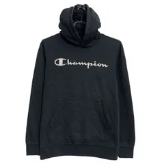 Champion ロゴスウェット パーカー XL キッズ 160～ ブラック ホワイト チャンピオン プルオーバー 古着卸 アメリカ仕入 a612-5613