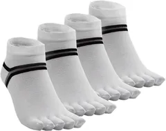 Sereny 5本指ソックス メンズ 5本指靴下 オールシーズン スポーツソックス 綿混 長持ちセット(ホワイト4足セット,  25－27cm)