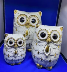 最終値下げ　珍品　ロイヤルアーデン　フクロウ　親子４羽　招福　開運　福郎　オウル 最終値下げ 珍品 ロイヤルアーデン フクロウ 親子4羽 招福 開運 福郎